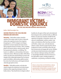 Immigrant Victims of Domestic Violence: Tips for Child Welfare Workers and Advocates