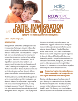 Faith, Immigration, and Domestic Violence: Concepts for Working with Faith Communities