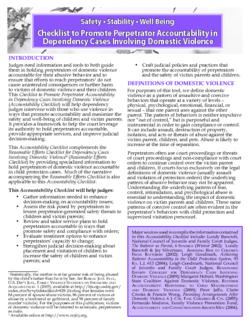 Checklist to Promote Perpetrator Accountability in Dependency Cases Involving Domestic Violence Cover
