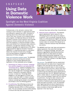 Using Data in Domestic Violence Work: Spotlight on the West Virginia Coalition Against Domestic Violence Cover